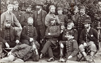 General Marcy y amigos en el Campamento Winfield Scott, cerca de Yorktown, 2 de mayo de 1862